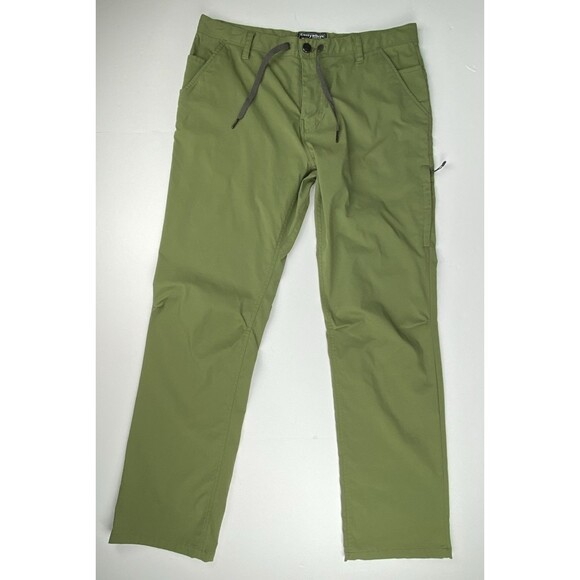 686 Everywhere Pants RFID Relaxed Fit Mens 34x31 Olive Green Hiking Drawstring